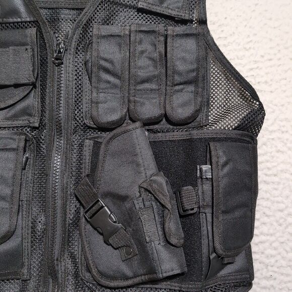 Tactical Mesh LARGE Molle Vest Carrier Adjustable 40” Belt Security Paintball - Picture 6 of 7
